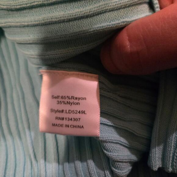 Line & Dot Blue Rib Knit Long Sleeve Sweater Dress Size M - Picture 4 of 7